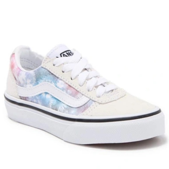 Vans NEW Ward Lace-up Sneaker Heart Tie Dye Size 1 Multi/White - Picture 2 of 13
